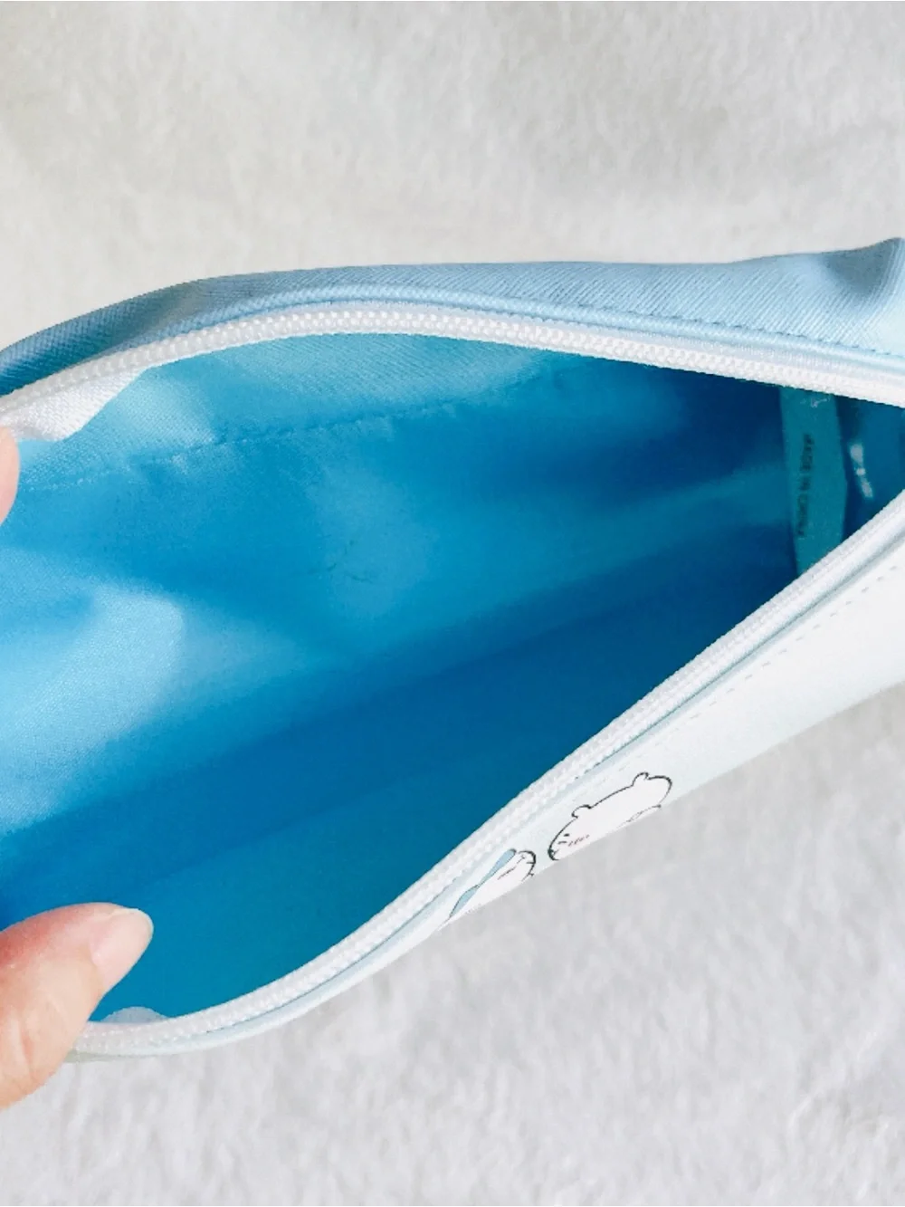 Brand New chiikawa hachiware usagi faux leather 2-Room Pencil Case in blue